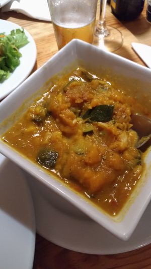 Vegetable Curry (tasty, and a good level of spice) at Lan's Pizzeria in Sao Miguel