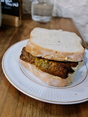 Sausage sandwich at Granny's Kitchen in Richmond