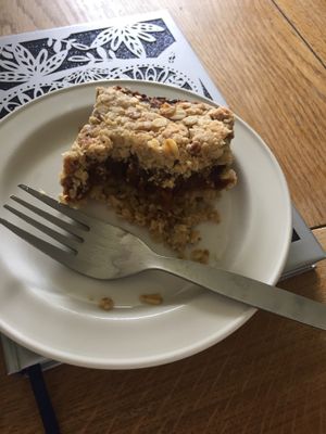 GF oaty date slice at The Natural Store in Falmouth
