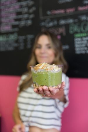 Big green smoothie bowl  at Pomona Raw Fusion - Juice Bar in Bouctouche