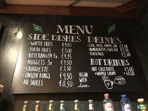 Side menu at Freaking Vegan in Haarlem