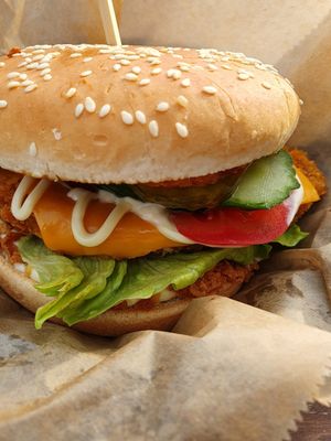 No Chicken Burger at Freaking Vegan in Haarlem