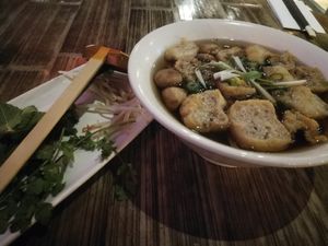 Tofu & button mushrooms phở at Pho in Manchester