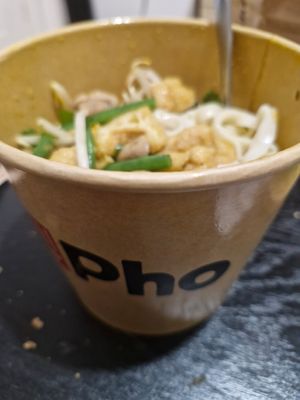 Tofu & Mushroom Curry Noodle Soup with extra Green Beans at Pho in Manchester