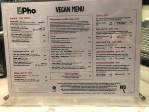 Vegan Menu at Pho - White City in West London