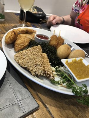 crispy dim sum  at Ruyi Vegetarian House  in Manchester