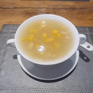 Sweetcorn soup - excellent! at Ruyi Vegetarian House  in Manchester