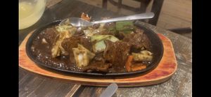 Sizzling “beef” in black pepper sauce  at Ruyi Vegetarian House  in Manchester