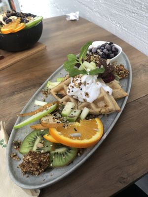 Waffles at Barefoot Eatery in Christchurch