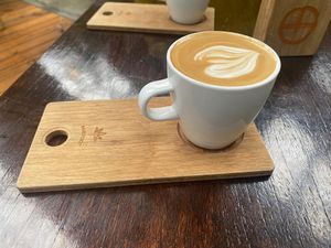 Oat flat white at Barefoot Eatery in Christchurch