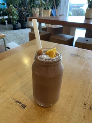 Cacao date smoothie  at Barefoot Eatery in Christchurch