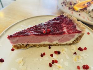 Strawberry cheesecake  at Barefoot Eatery in Christchurch