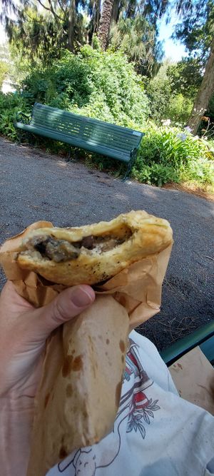 Pepper mushrooms pie at Barefoot Eatery in Christchurch