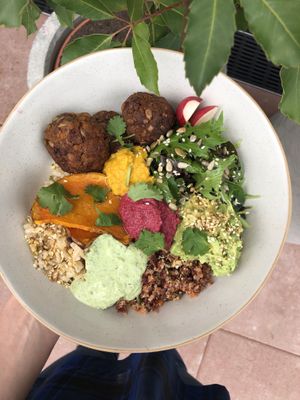 Nourish bowl at Barefoot Eatery in Christchurch