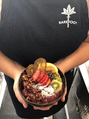 Açai bowl at Barefoot Eatery in Christchurch