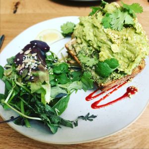 Smashed avo (vegan)  at Barefoot Eatery in Christchurch