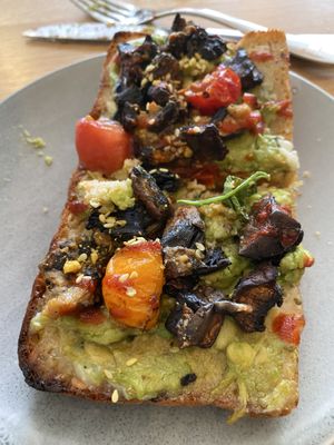 Mushroom toast at Barefoot Eatery in Christchurch