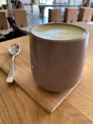 Matcha latte at Barefoot Eatery in Christchurch