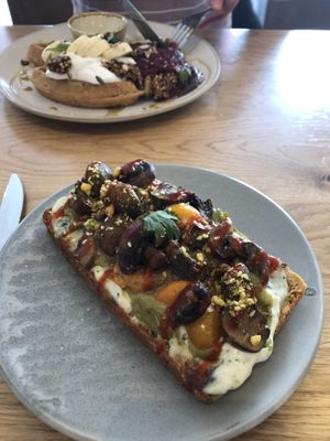 Mushrooms on toast at Barefoot Eatery in Christchurch