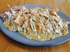 Healthy chilaquiles at Green & Yang in Mexico City