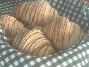 chocolate filled croissant at Green & Yang in Mexico City