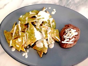 Vegan Chilaquiles at Green & Yang in Mexico City