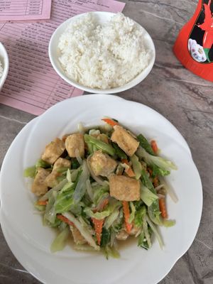Stir fried veg and tofu   at Caffe Yen Ngoc in Ha Giang