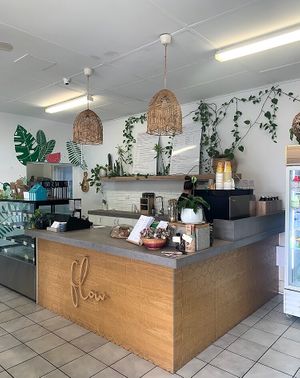 Cute little café with outdoor sitting area at Flowvitality in Geraldton