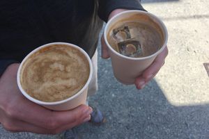Cafe latte (ice and hot) with soy milk at ANY B&B + Coffee in Nara