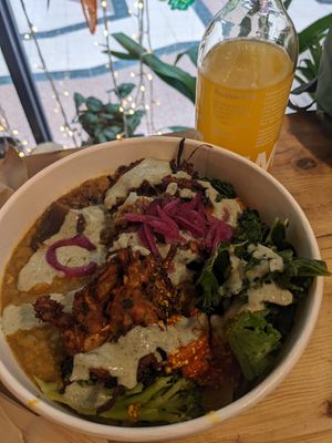 Pakora and dhal hot box at Plant and Pulse in Birmingham