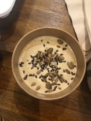 Hummus pot  at Plant and Pulse in Birmingham