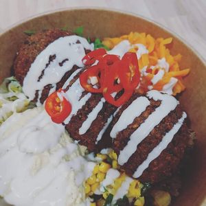 Falafel made with pulses grown in the UK! at Plant and Pulse in Birmingham