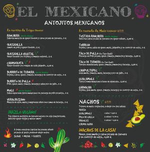 Food Menu at Bar El Mexicano in Logrono