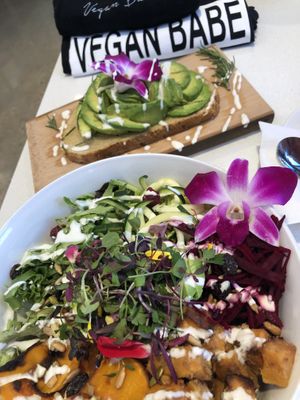 Rosemary Toast and Harvest Salad at Nice Sprout in Houston