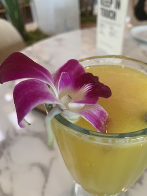 Pineapple and ginger juice—Nice Sprout is the first place to ever give me enough ginger! at Nice Sprout in Houston