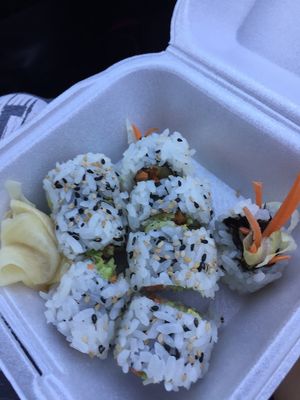 Veggie sushi w/ avocado  at Thai House in Santee
