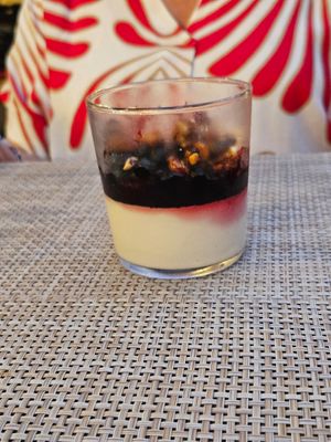 Blueberry Panna Cotta. at La Chèvre et Le Chou in Sarlat-la-caneda