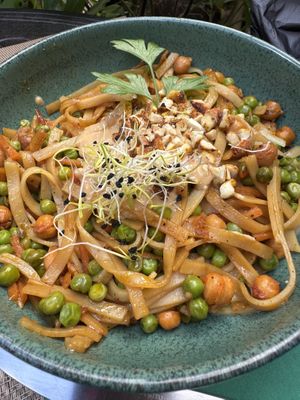 Peanut noodles   at La Chèvre et Le Chou in Sarlat-la-caneda