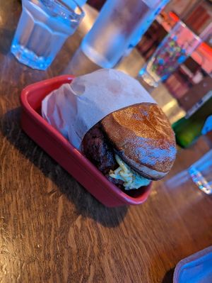 Falafel burger at GLUT in Oxford