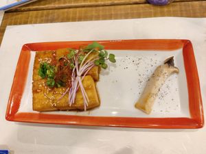 Tofu steak and mushroom at Fujifuku in Tokyo