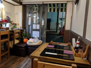 The gaurd dog at Fujifuku in Tokyo