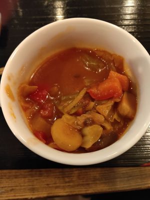 Minestrone soup at Fujifuku in Tokyo