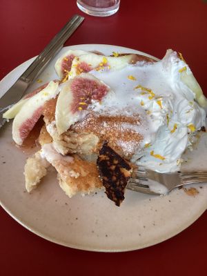 Pancakes were burnt, sadly    at my bowl in Osaka