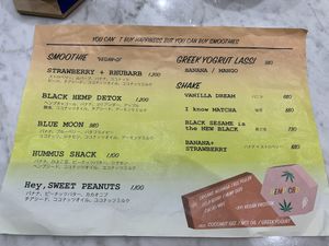 Smoothie menu at my bowl in Osaka