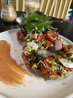 Vegan bagel  at heimathafen Wiesbaden in Wiesbaden