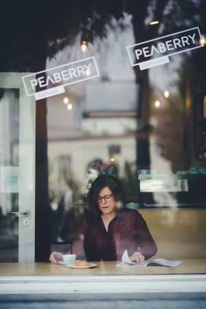 Me and the coffee bar  at Peaberry in Ghent