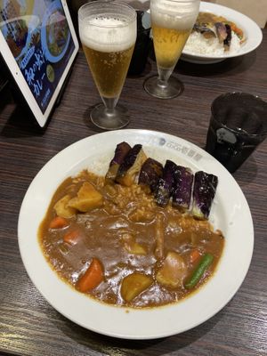 Vegetable curry with extra aubergine and mushrooms  at Coco Ichibanya - Honmachi in Okayama