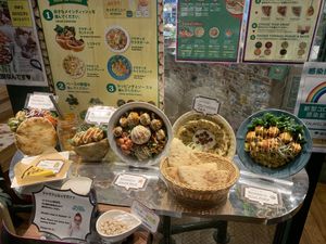 Plastic samples at Falafel Brothers - Shibuya in Tokyo