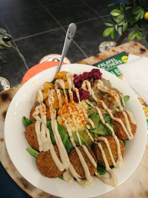 Falafel salad at Falafel Brothers - Shibuya in Tokyo