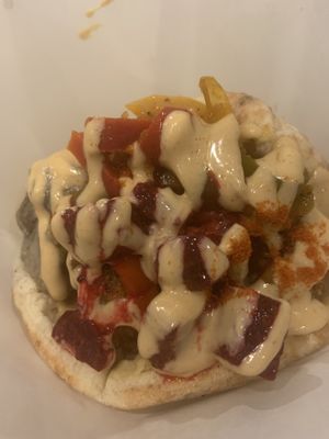 Half pita sandwich  at Falafel Brothers - Shibuya in Tokyo